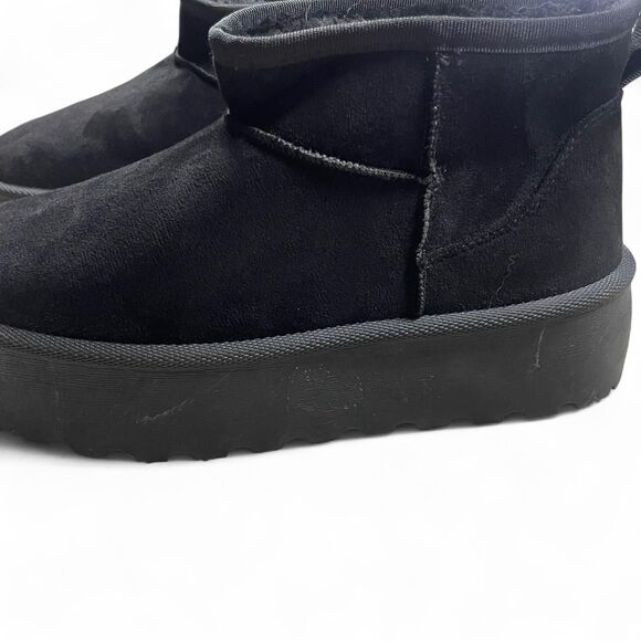 NWT Black Fur-Lined Mini Platform Bootie - Picture 4 of 7